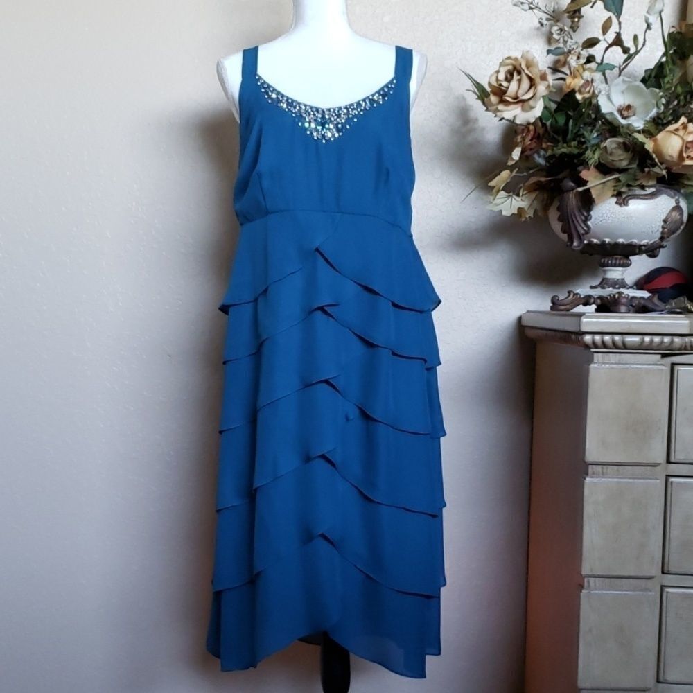 Roaman's stylish dress with rhinestones
